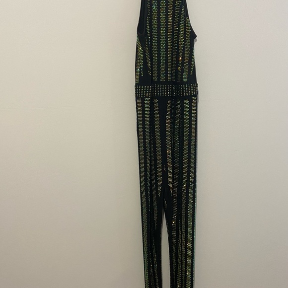 Rust of your tongue bedazzled jumpsuit black and green size Medium Brand NWT - Picture 16 of 17